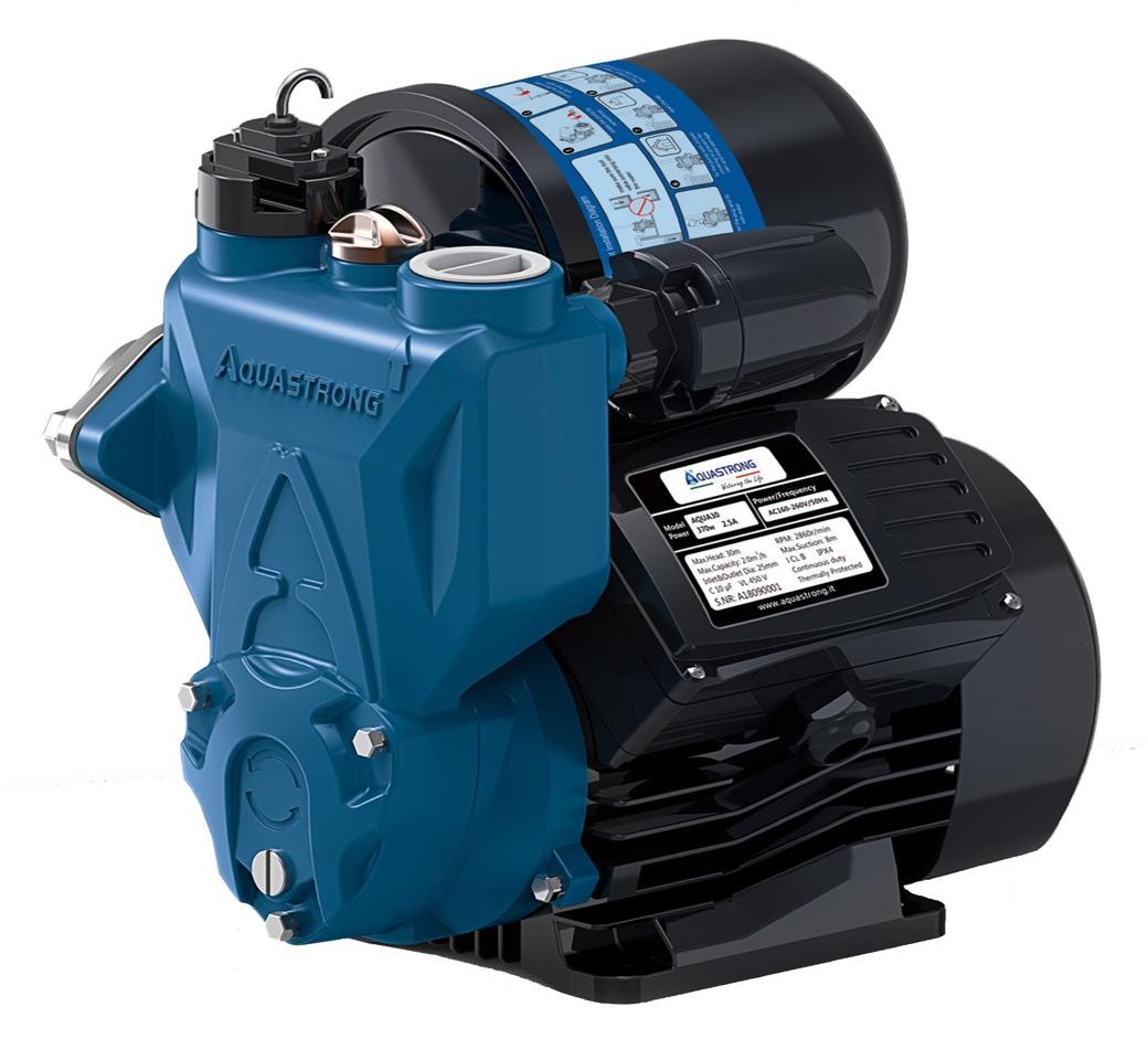 AQUASTRONG AQUA30 , 370WATT / 0.5HP , 160~260V SINGLE PHASE CLEAN WATER AUTOMATIC SELF PRIMING PERIPHERAL PUMP , MADE IN ITALY