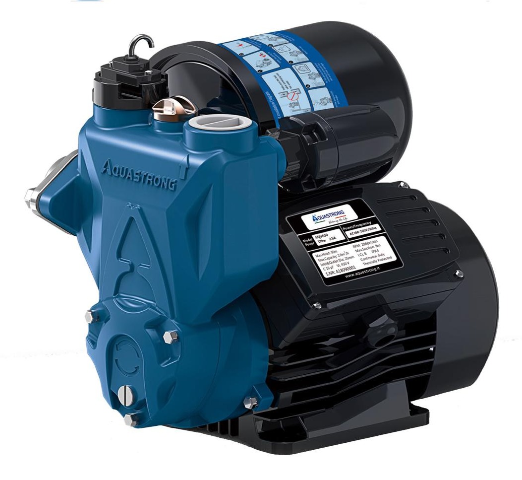 AQUASTRONG AQUA45 , 750 WATT / 1HP , 160~260V SINGLE PHASE CLEAN WATER AUTOMATIC SELF PRIMING PERIPHERAL PUMP , MADE IN ITALY