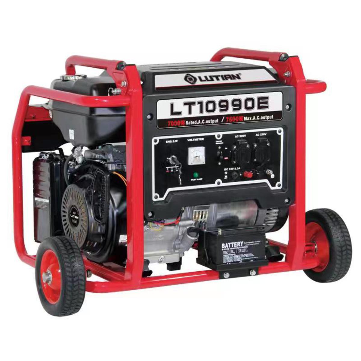LUTIAN Generator - LT7990E -6.75Kva / 5.5Kw (5500Watt) - Self Start - with Battery n Gas Kit n Wheels Kit - Latest Model