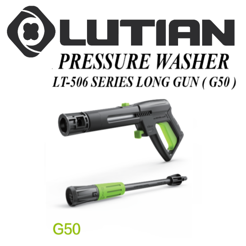 LUTIAN - Long Gun with Switch to Shampoo tank for 506 Series Lutian Pressure Washers Series with Adjustable Spray Lance for 140 Bar, 170 Bar models